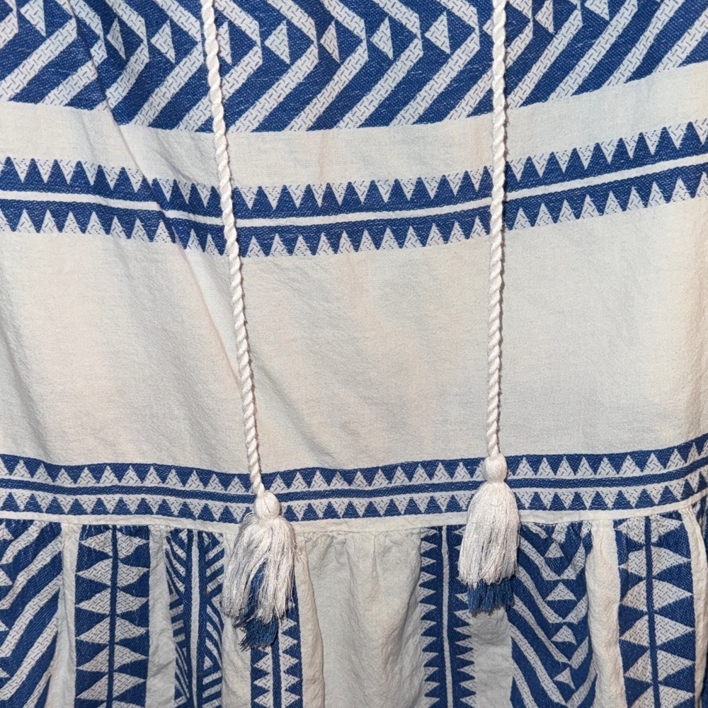 Blue and White Patterned Women's dress - Picture 5 of 6